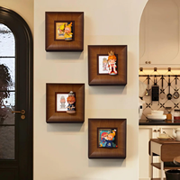 Cadre de présentation mural carré en bois massif, fait main, durable, écologique, pour figurines miniatures classiques personnalisées en gros