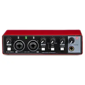 Interface audio de studio professionnel 2023 Gax-md22p 2 en 2 sorties Usb Audio Mixer Enregistrement Podcast Carte son