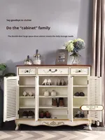 Meuble à chaussures en bois de style antique moderne, mobilier de maison, style campagnard américain, pour salon, entrée, grande capacité de rangement avec compartiments