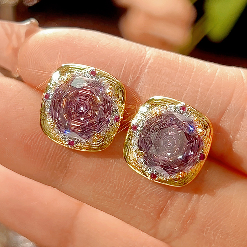 Dried rose earrings