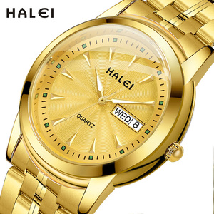 นาฬิกาควอตซ์ HALEI ของแท้รุ่นใหม่ ระบบออโตเมติก แสดงวันที่ กันน้ำ 3BAR ตัวเรือนสแตนเลส สายสแตนเลส เครื่องญี่ปุ่น ขายส่งแบบดรอปชิปปิ้ง - Product Image 1