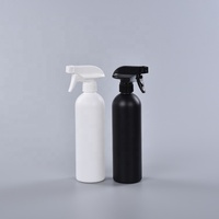 Bouteille pulvérisateur vide en plastique HDPE noir mat ou blanc de 500 ml (17 oz) avec gâchette pour produits nettoyants
