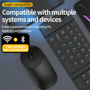 Ensemble clavier et souris sans fil pliable portable, clavier BT ultra fin rechargeable pour les voyages, les affaires, les tablettes, les iPad, les PC - Product Image 4