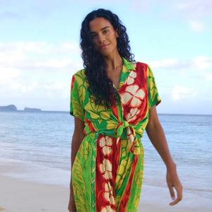 Nouvelle robe de plage ample pour femmes, imprimé floral tropical hawaïen, taille plus, design personnalisé, ensemble chemise hawaïenne - Product Image 4
