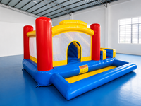 Château gonflable commercial JIALE JL-3006 sur le thème du cirque, toboggan 3,6x3,8m en PVC pour aire de jeux extérieure pour enfants