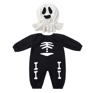 Vêtements en gros pour bébés garçons et filles, tenues de fête à thème tête de mort mignonnes, barboteuses en coton personnalisées, vêtements pour nouveau-nés avec chapeaux fantômes - Product Image 6