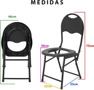 Chaise de douche pliante avec dossier pour personnes âgées Salle de bain Wc Toilette Pisse Toilette <span class=keywords><strong>Commode</strong></span> roulante <span class=keywords><strong>Commode</strong></span> de bain pour handicapés - Product Image 6