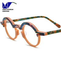 Monture de lunettes de vue ronde en acétate sur mesure OEM, taille 43-27-148, polarisée UV400, pour adultes unisexes, logo personnalisé, MOQ 50 pièces
