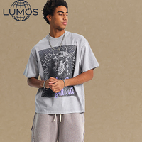 2025 nouvelle tendance marque imprimé hommes T-shirt américain rétro lavage eau ancienne personnalité