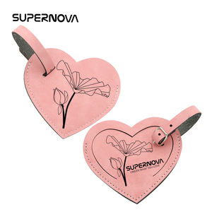 Etiquetas coloridas para maleta, accesorios de viaje, etiquetas de equipaje de cuero PU, color blanco, sublimación - Product Image 2