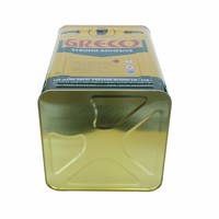 Seau à peinture vide en métal étamé carré de 5 gallons, imprimé offset, scellé, étanche