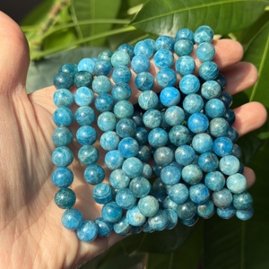 <span class=keywords><strong>Bracelet</strong></span> extensible en améthyste naturelle et apatite de 8 mm pour la guérison et la spiritualité - Pierre naturelle 100% authentique - Product Image 2