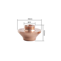Buse laser à fibre de qualité importée, double couche EAQ 9,5 mm 1886199 M12 pour machines de découpe laser 1755673 1906032