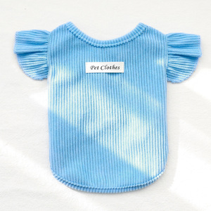 Pet <b>Clothes</b> Knitted Ruffle Sleeve Vest Solid Color <b>For</b> Small Medium Dogs <b>Cats</b> Cute Design - Product Image 3