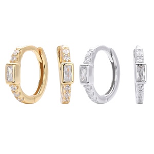 Nuevos pendientes de plata de ley S925 con circonita talla princesa para mujer, diseño minimalista de lujo, joyería fina hipoalergénica - Product Image 1
