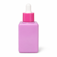 Flacon compte-gouttes rose de 50 ml pour sérum visage, huile essentielle et emballage cosmétique