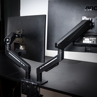 Support d'écran double multifonctionnel à bras articulé à ressort mécanique, base universelle, support cantilever pour ordinateur
