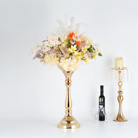 Support de composition florale en métal polyvalent et haut pour mariage, porte-bougeoirs dorés, support de vase à fleurs, guide de chemin de mariage