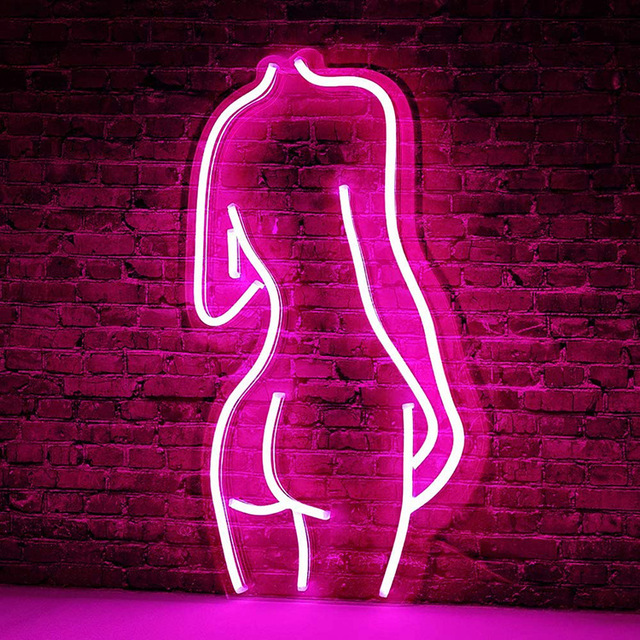 Sexy Lady Neon Sign, Neon Lights Big Aesthetic Room Decor, Bright Naked Beautiful Girl Cute Neon Led Wall Body Sign