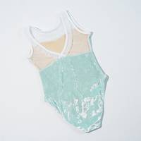 Nouveautés en gros justaucorps de gymnastique de bonne qualité en velours sans manches pour filles en string pour enfants avec jupe