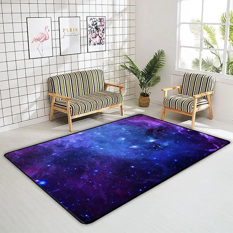 Galaxy Anti-Rutsch Innendekoration weicher Teppich Sternenlicht Bodenmatte für Schlafzimmer Wohnen Esszimmer