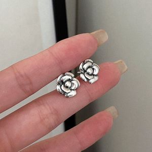 Yinruitai S925 Sterling <b>Silver</b> Camellia <b>Stud</b> Earrings For Women Flower Shape Everyday Wear - Product Image 4