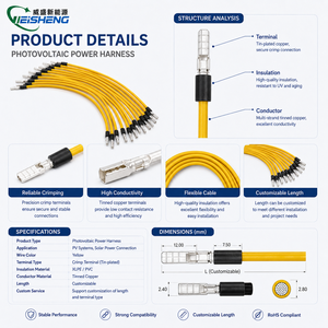 Kabel Harness Silikon Tembaga OEM Pabrik untuk Sistem Energi Tenaga Surya PV, Konektor Terminal Crimp Transparan, Kabel Surya - Product Image 3