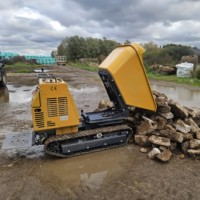 Mini-dumper H-1200, machine de transport sur chenilles de 1200 kg pour travaux de chantier et transport de matériaux de construction