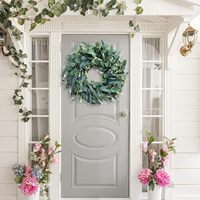 Karangan Bunga Natal Eucalyptus Buatan Premium Langsung dari Pabrik, Laris Manis, Dekorasi Dinding & Pintu untuk Rumah & Pernikahan