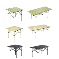 Table de pique-nique carrée en métal légère personnalisée, mobilier de plage pliable moderne pour l'extérieur, pour la cour, le parc, panneau noir