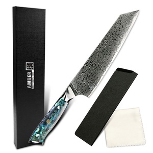 Bán buôn 67 lớp VG10 Damascus thép trái cây khắc Santoku bào ngư đầu bếp dao nhà bếp thiết lập với bào ngư vỏ nhựa xử lý - Product Image 6