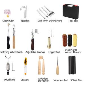 M090 vendita calda di articoli in pelle fatti a mano rettifica/punzonatura/cucito/taglio set di strumenti di lavoro <span class=keywords><strong>artigianale</strong></span> in pelle - Product Image 2