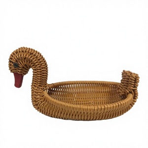 Cesta de Mimbre con Forma de Animal, Bandeja Tejida para Frutas, Organizador de Almacenamiento de Aperitivos para Sala de Estar, Cocina, Decoración del Hogar - Product Image 2