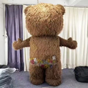 מתנפחים טדי דוב maskot תחפושת קטיפה אדומה פרווה קריקטורה cosplay mascotte אנימה עבור מבוגר 2m/2.6m/3m - Product Image 3