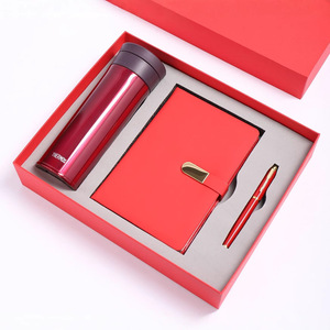 Juego de regalo de taza térmica con cuaderno y bolígrafo de color rojo para eventos corporativos y regalos para empleados - Product Image 1