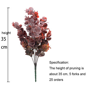 35 cm <span class=keywords><strong>foglie</strong></span> di eucalipto steli <span class=keywords><strong>argento</strong></span> artificiale dollaro foglia Spray finti rami per il matrimonio e la decorazione della casa - Product Image 2