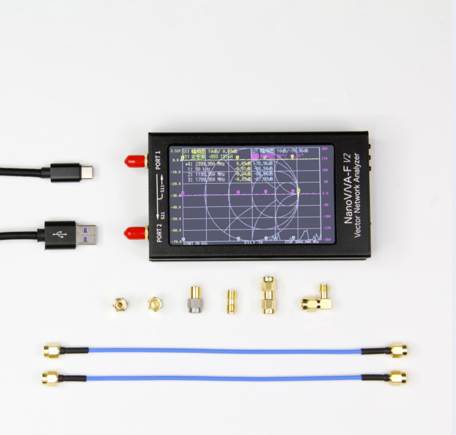 Nanovna-f V2 - 3ghz Vector Network Analyzer with Touch Screen