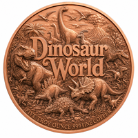 Pièce de monnaie en cuivre pur 999 de 5 oz, série dinosaures en relief, styles variés, colorée, haute définition, édition cadeau pour collectionneur, pièce de monnaie en cuivre