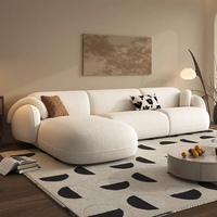 Ensemble de canapé sectionnel carré minimaliste en forme de L de tofu Unique Chesterfield canapé modulaire pieds en bois pour la maison appartements hôtels villas