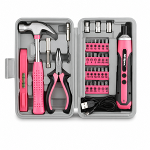 34pc 3.6V Pink LED Light Cordless Electric Screwdriver <b>Set</b> Home Power <b>Tool</b> Kit with Hard Case Screwdriver Household <b>Tool</b> <b>Set</b> - Product Image 2