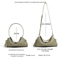 Nouveau sac en cuir véritable tissé de style minimaliste, sac à bandoulière de haute qualité pour les trajets quotidiens, sac bandoulière polyvalent pour femmes