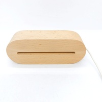 Veilleuse LED ovale en bois de hêtre massif et caoutchouc, design moderne et minimaliste, tactile, couleur et taille personnalisables, réutilisable pour la maison