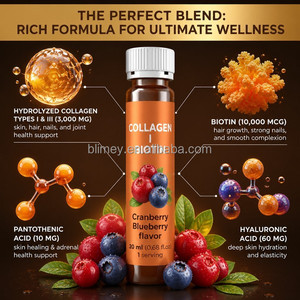 Collagène bovin hydrolysé de type 1 et 3, biotine, peptides de collagène liquides avec acide hyaluronique - Product Image 3