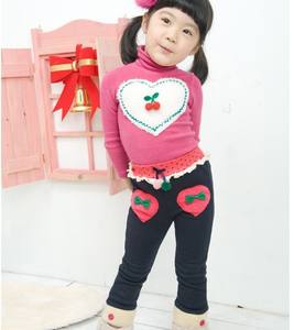 Venta al por Mayor en Línea de Ropa Infantil, Pantalones Largos con Encaje y Estampado de Corazones para Niñas Pequeñas, de Proveedor Chino - Product Image 3