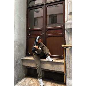 Conjunto Color Caqui Perlado para Mujer, Blazer Informal de Otoño, Top Largo de Punto, Pantalones Ajustados, Falda Larga Hasta la Rodilla, Talla Grande - Product Image 3