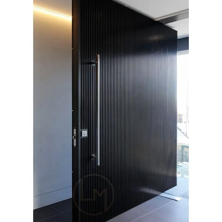 Modern stil pivot çelik kapı alüminyum alaşımlı dönebilen giriş kapısı iç döner metal giriş ön kapılar
