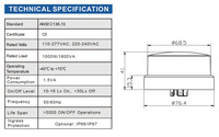 Interruptor de Sensor Fotoeléctrico con Iluminación LED y Fotocélula IP66