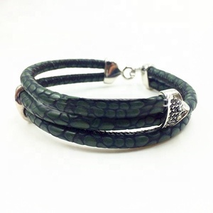 Pas cher Personnalisé Bijoux En Gros En Acier Inoxydable Fermoirs <span class=keywords><strong>Python</strong></span> <span class=keywords><strong>Serpent</strong></span> En Cuir Bracelet Hommes - Product Image 1