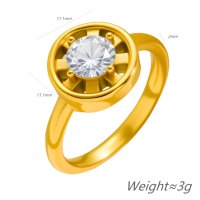 Ensemble de bagues empilables plaquées or en acier inoxydable avec zircon rond et goutte d'eau, bijoux de mariage ajustables pour couples