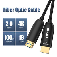 Câble HDMI 2.0 en fibre optique AOC 4K/60Hz 18 Gbps HDR HDCP2.2 Longue distance 10M-100M